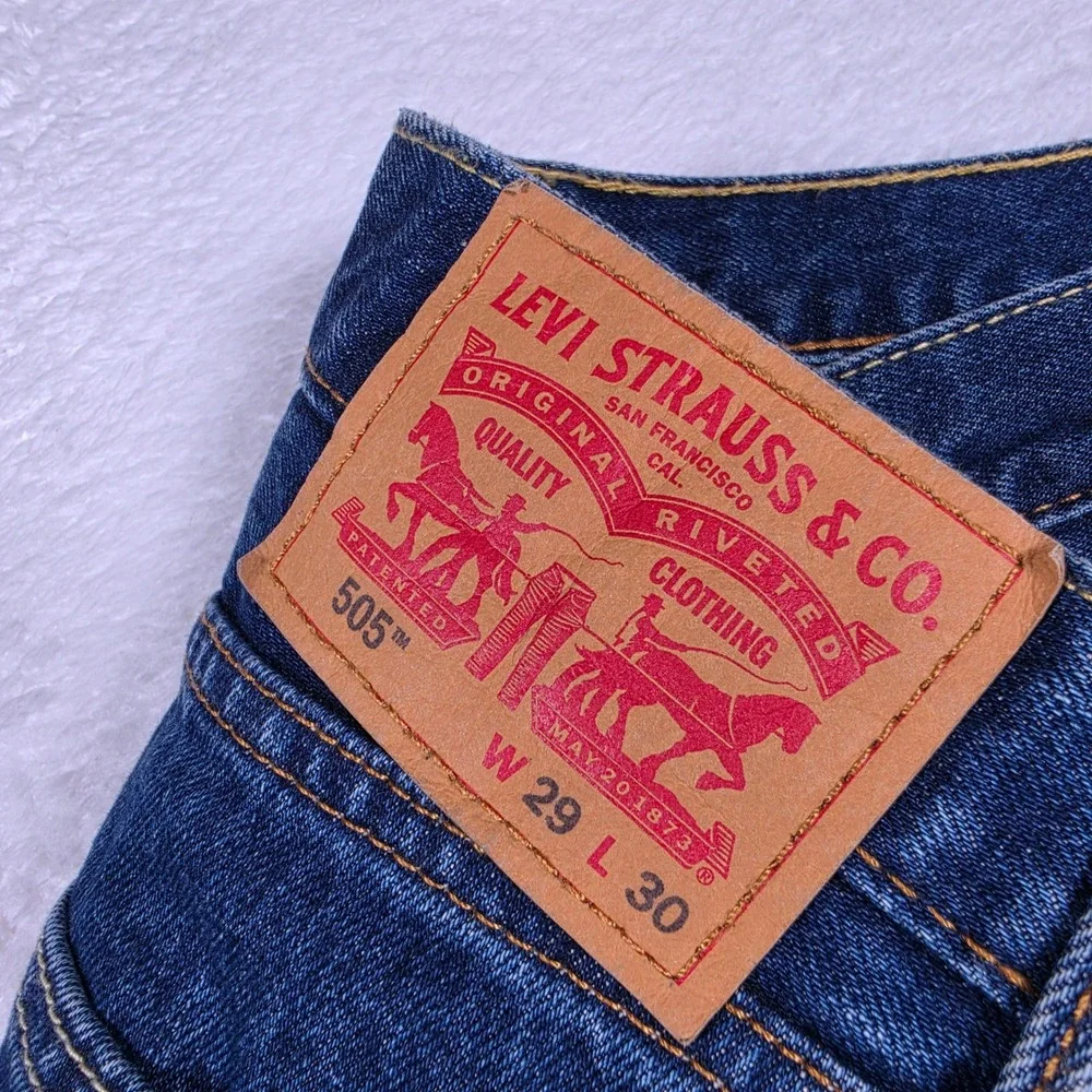 NEW Levi's 505 Regular Mens 29/30 Blue Denim Straight Leg Jeans 005054886 NWT